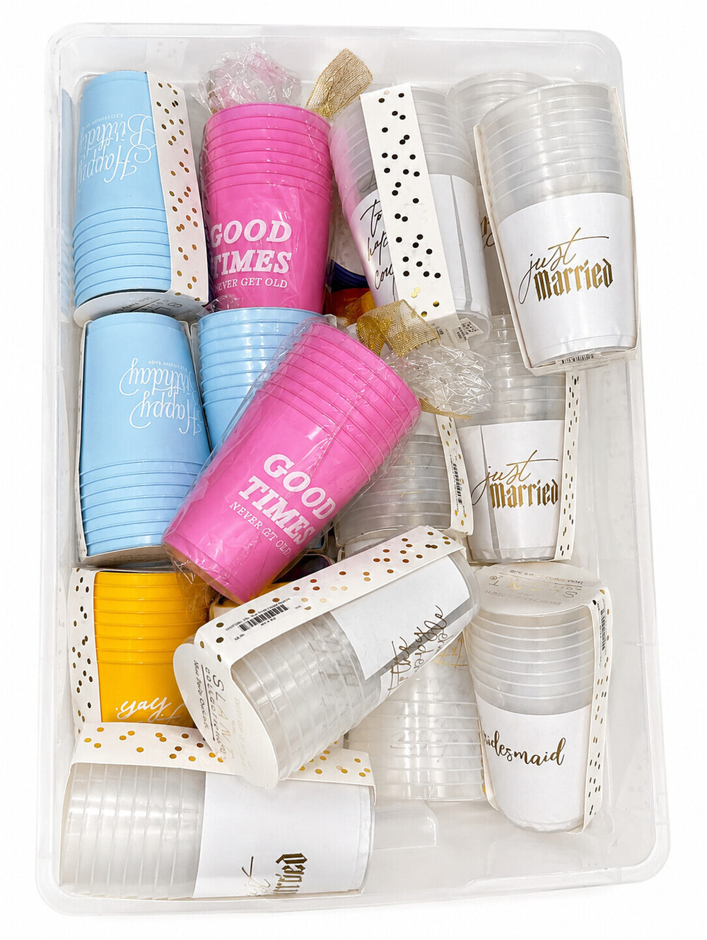 5 Pack Party Cups Lot 40 Cups Assorted Wedding Birthday Celebration NEW